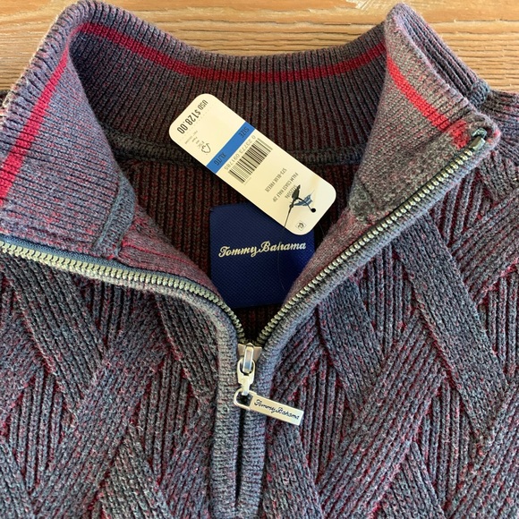 Tommy Bahama Mens 1/4 Zip Sweater NWT
